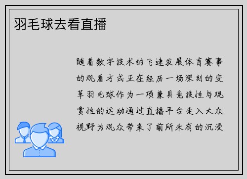 羽毛球去看直播